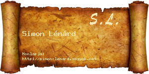 Simon Lénárd névjegykártya